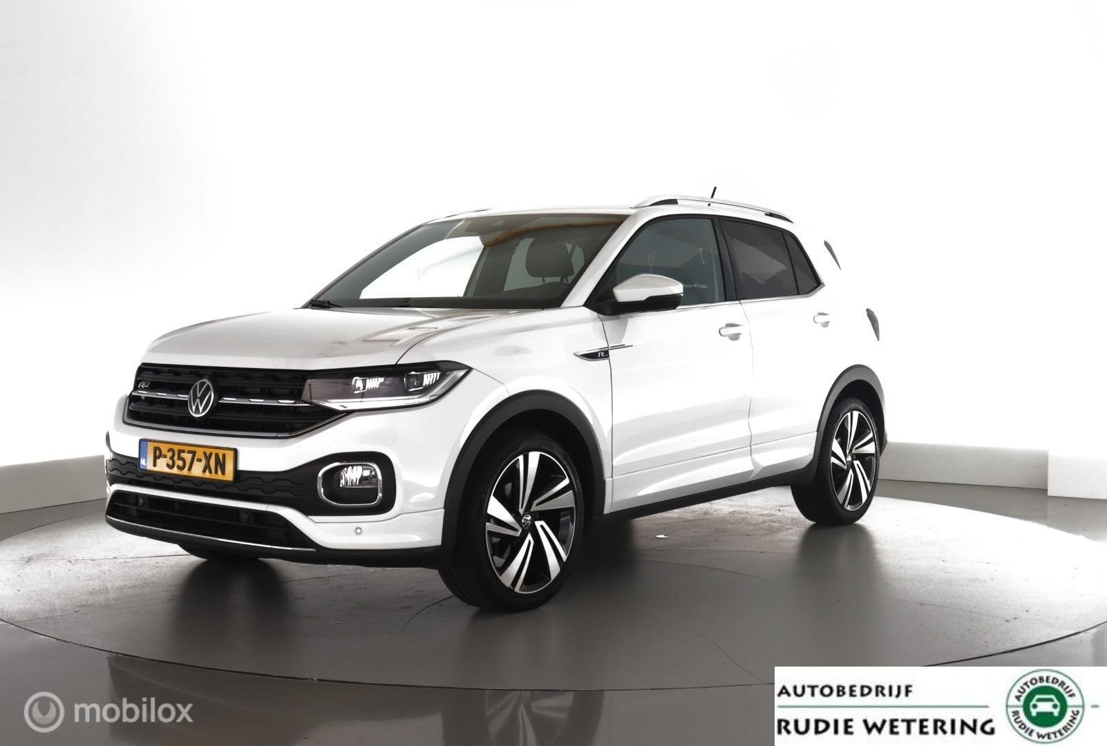 Volkswagen T-Cross 1.0 TSI DSG7 R-Line NL-auto|led|nav|cam|k, Auto's, T-Cross, Gebruikt, Met garantie (alle), Leder en Stof