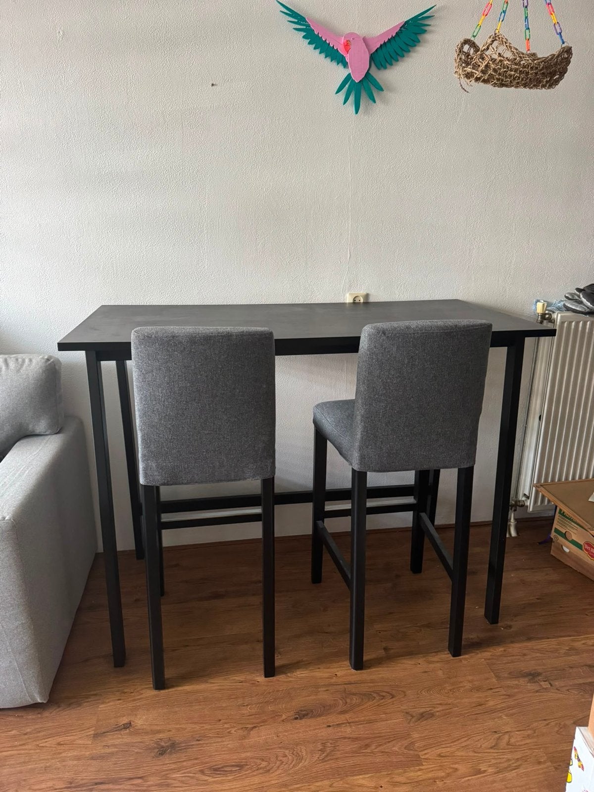 Mittzon tafel + 2 Bergmund barkrukken, Ophalen, 50 tot 100 cm, 100 tot 150 cm, Zo goed als nieuw