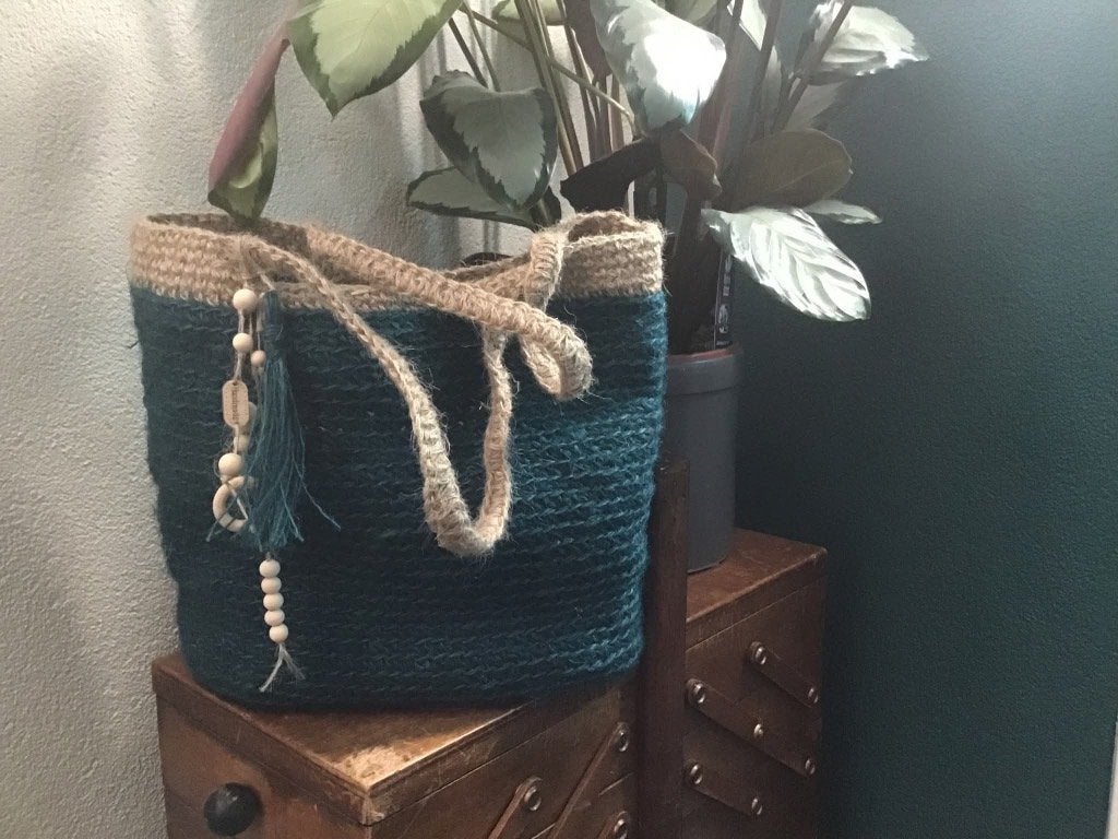 Jute tas, 30 cm of meer, Overige kleuren, Minder dan 40 cm, Ophalen of Verzenden