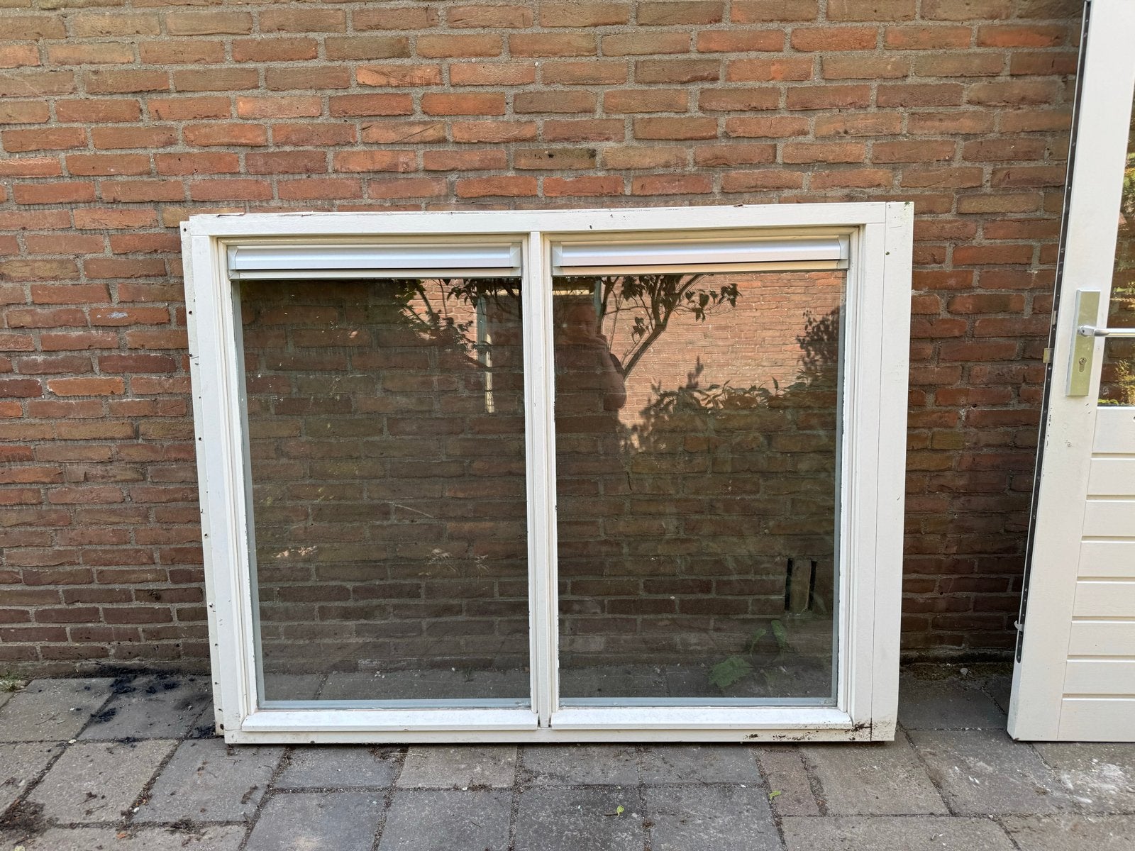 Dubbelglas kozijn met ventilatieroosters, Ophalen, Gevelraam of Ruit, Gebruikt, 120 tot 160 cm