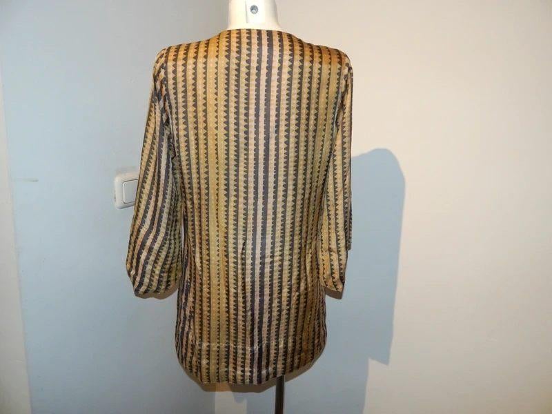 Antik Batik zijde tuniek Ibiza styl in printje lichte glansM, Maat 38/40 (M), Overige kleuren, Verzenden, Zo goed als nieuw