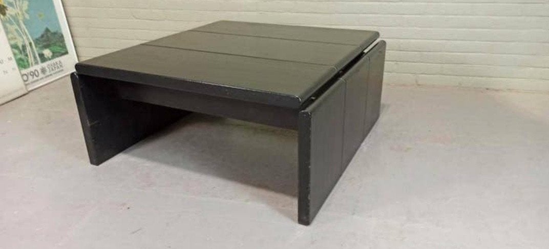 Vintage Leolux houten salontafel, design Harry de Groot, Huis en Inrichting, Ophalen, Tweedehands, Hout, Tweedehands