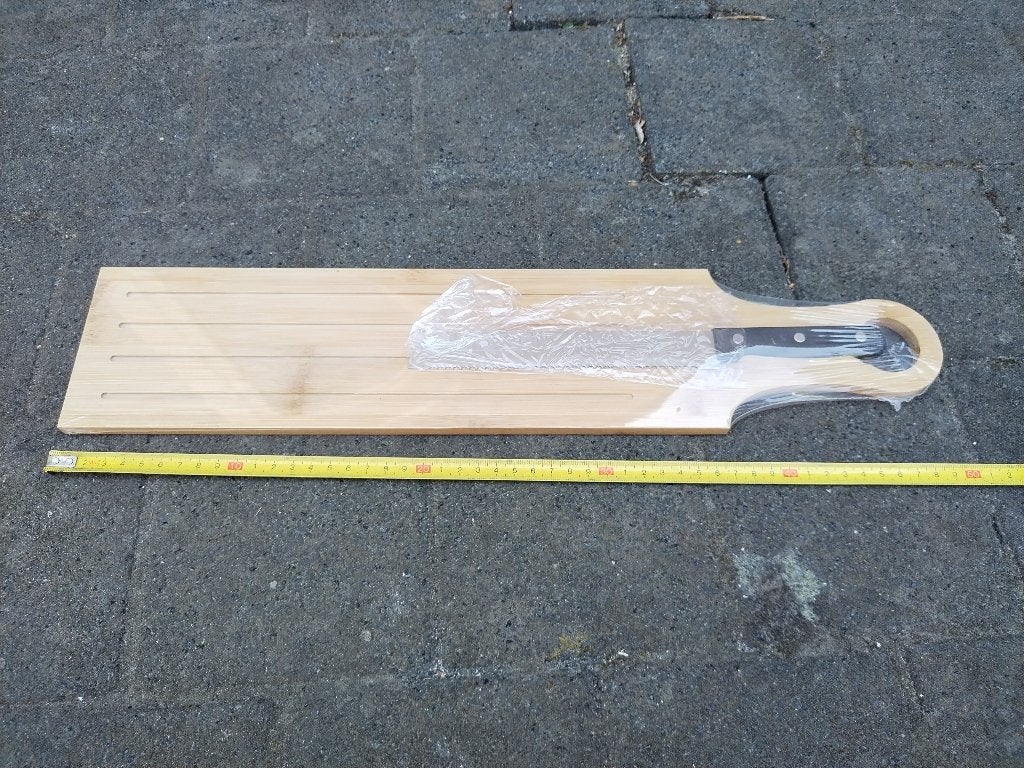 Nieuwe broodplank / snijplank met broodmes 48 cm, Ophalen, Overige typen, Hout, Nieuw