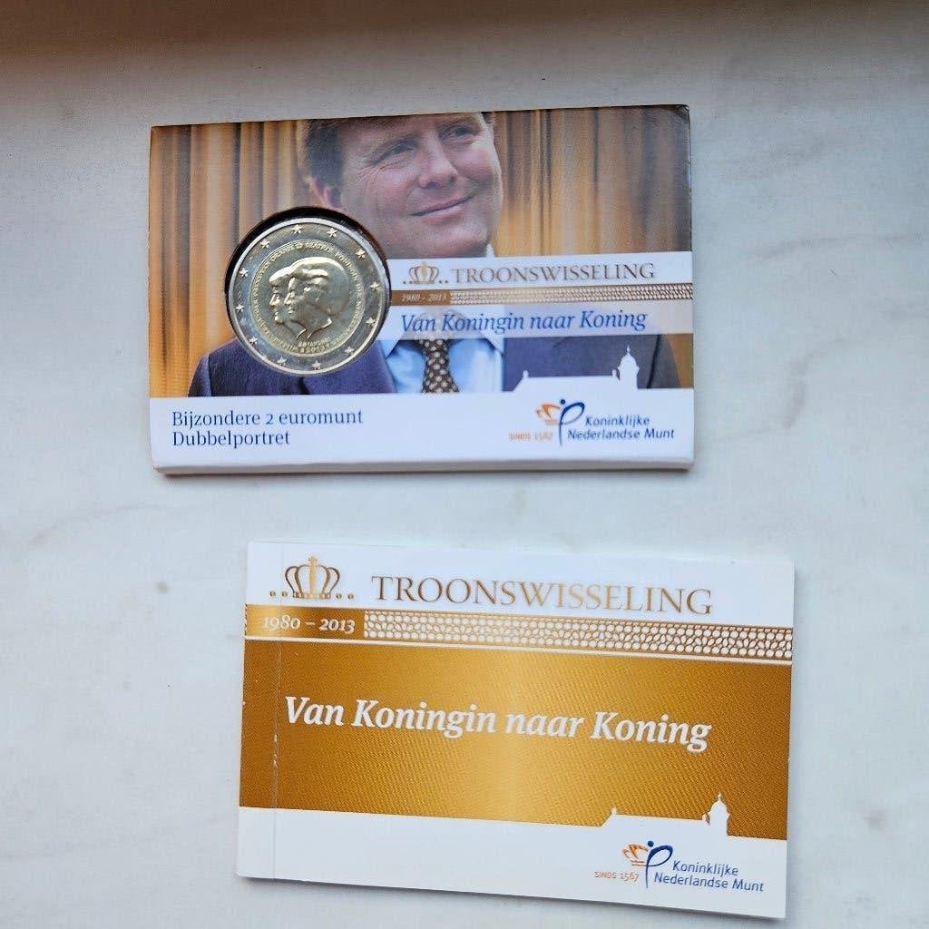 Coincard Troonswisseling dubbelportret met boekje UNC, Ophalen of Verzenden, Koningin Beatrix, Euro's