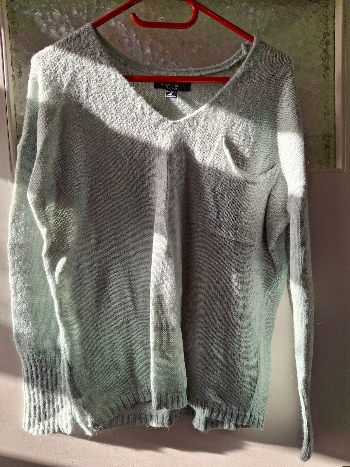 Nieuw mintgroene trui met V-hals van Amisu, maat S, Nieuw, Ophalen of Verzenden, Maat 36 (S), Amisu