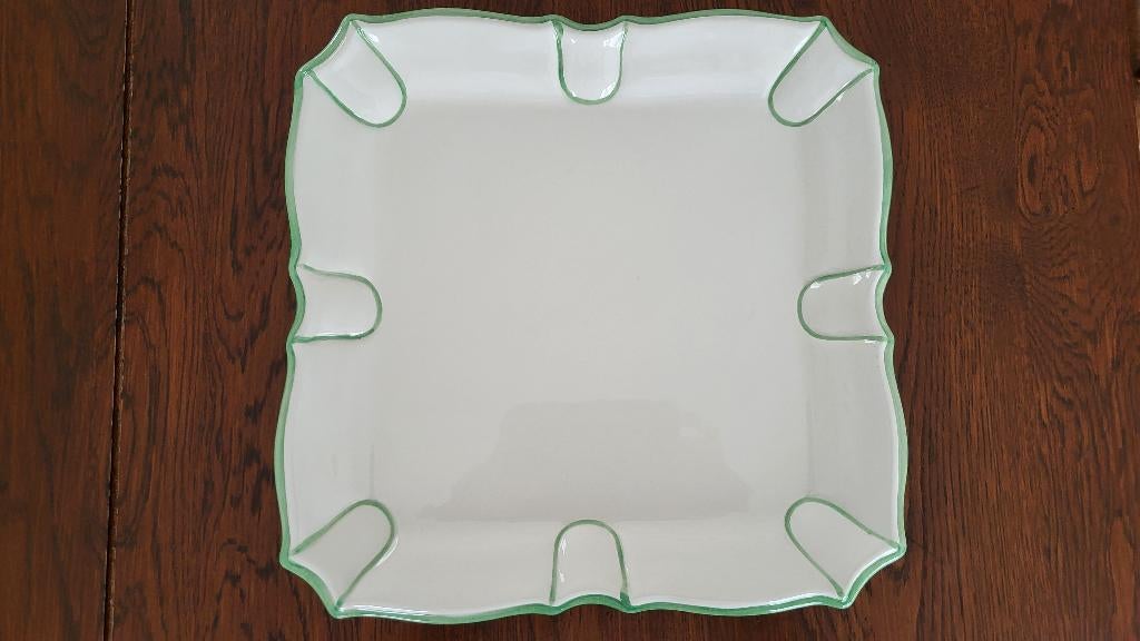 Italiaans aardewerk schaal vierkant 27,5 cm, Huis en Inrichting, Keuken | Servies, Ophalen, Overige stijlen, Aardewerk, Schaal of Schalen