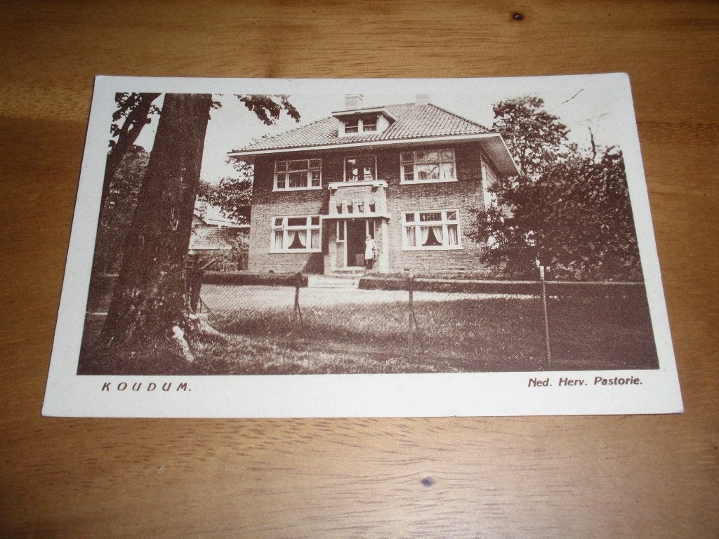 Koudum  Ned. Herv. Pastorie, Verzenden, 1920 tot 1940, Gelopen, Friesland