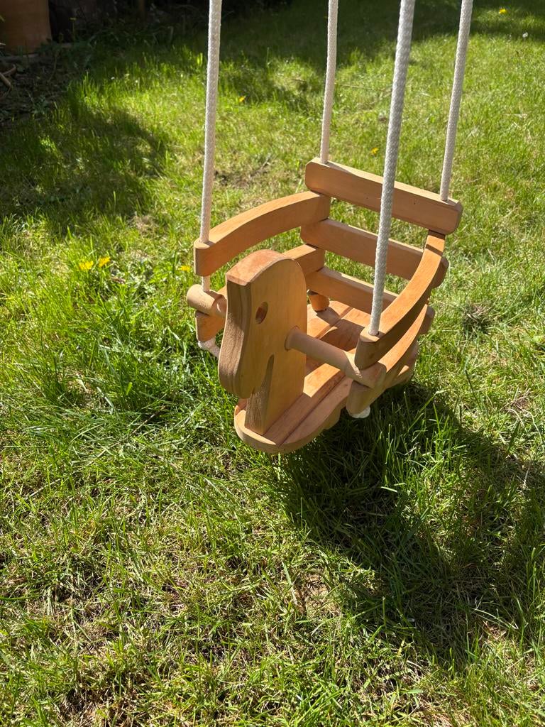 Houten schommelstoel voor baby/peuter Playwood - Zgan, Ophalen, Zo goed als nieuw, Schommel
