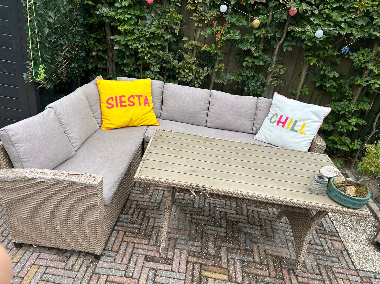 Gratis tuinset, Ophalen, Gebruikt, 6 zitplaatsen, Bank
