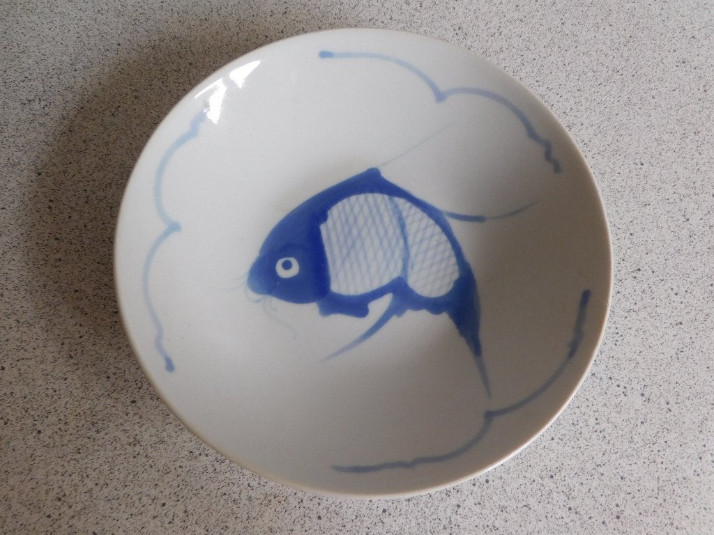 Diep bord 19,5 cm. Koi Blauw, Ophalen of Verzenden