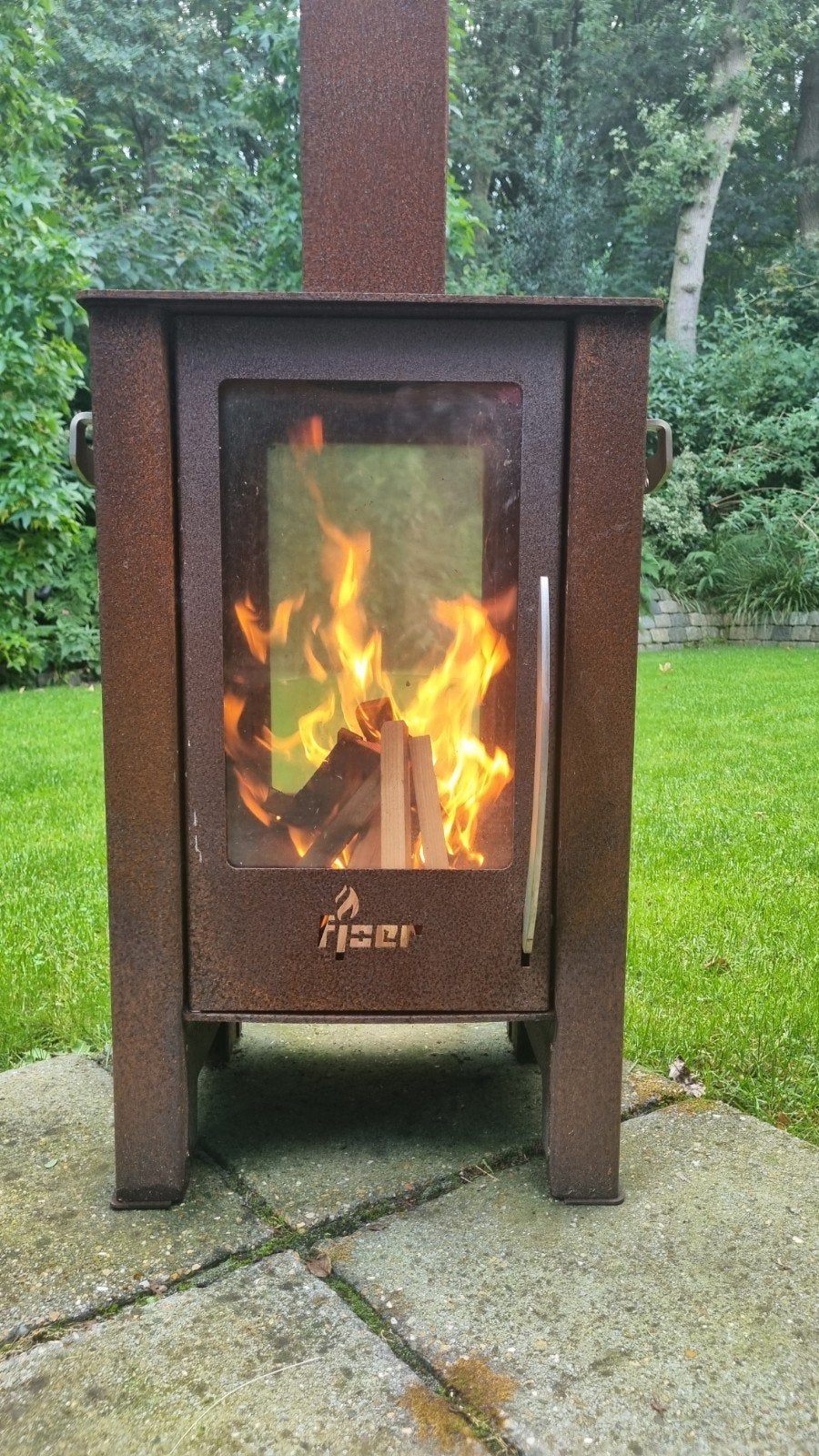 Cortenstalen buitenhaard - Fjoer, Ophalen, Gebruikt