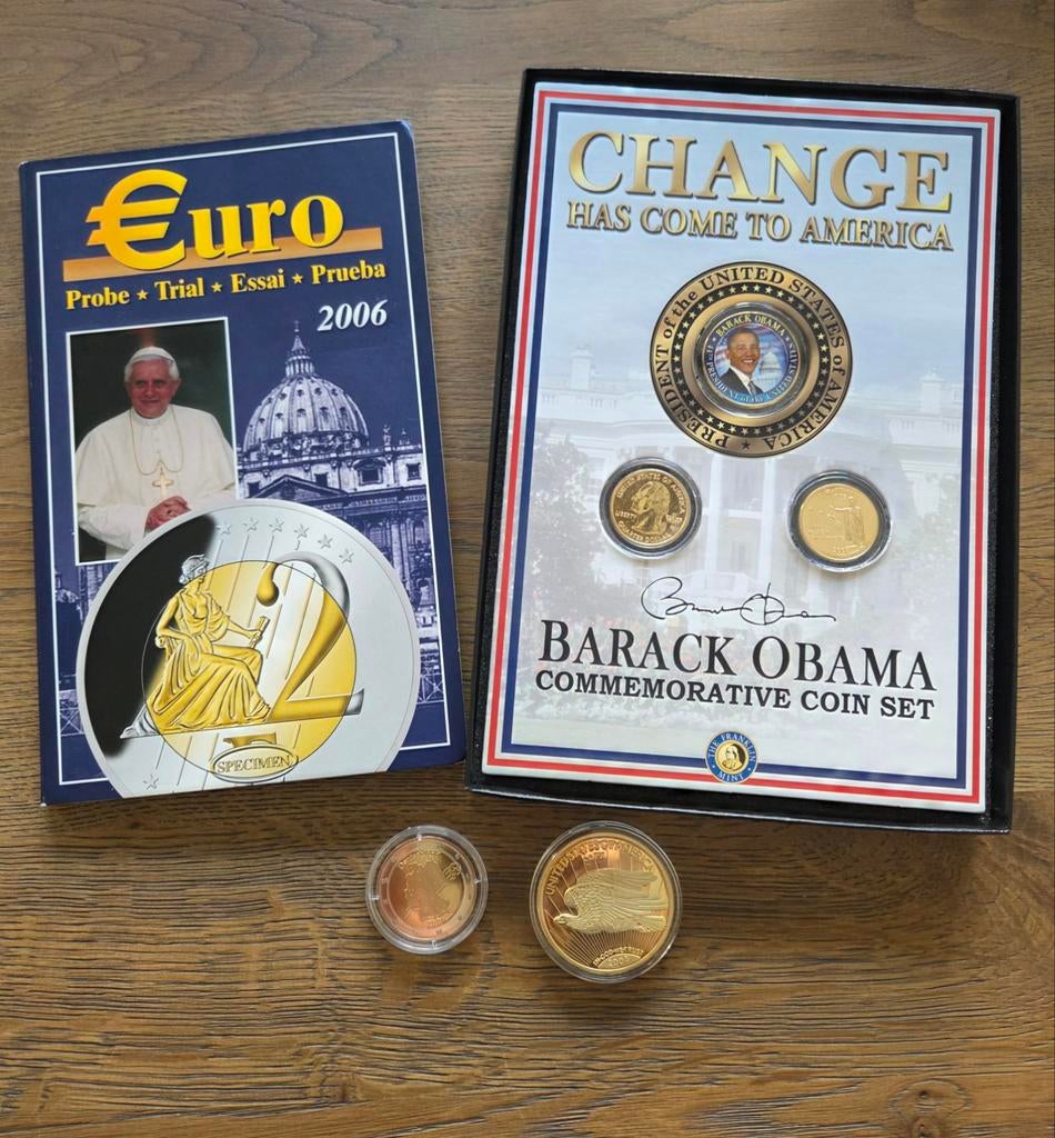 Vaticaanstad Proof Euromunten 2006 & Obama Herdenkingsset, Postzegels en Munten, Munten | Europa | Euromunten, Ophalen of Verzenden