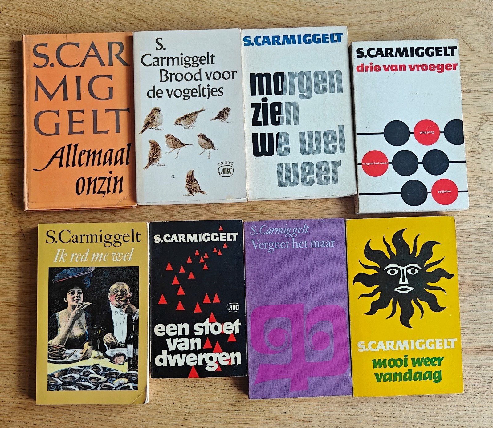 Acht Simon Carmiggelt Kronkel bundels, Ophalen, Gelezen, S. Carmiggelt