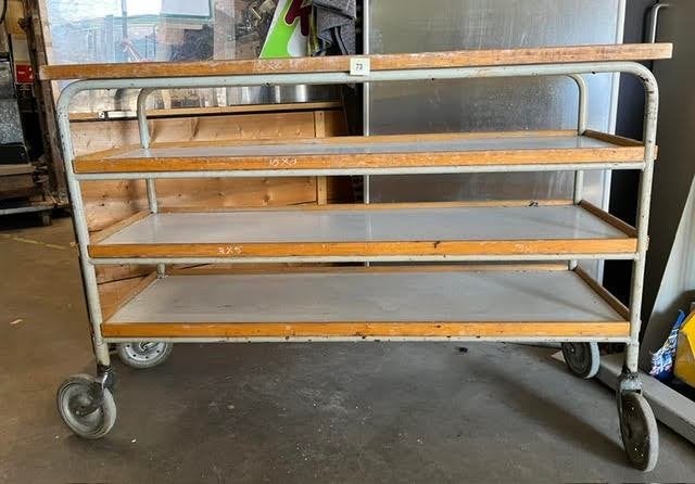 Industriële etagewagen / magazijnwagen met 4 legborden, Doe-het-zelf en Verbouw, Transportwagens, Ophalen, Haefland 7, Gebruikt