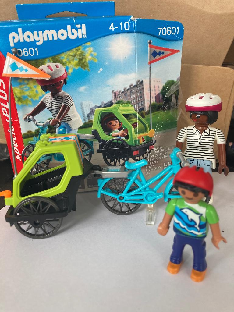 Playmobil fiets en fietskar, Ophalen of Verzenden, Gebruikt