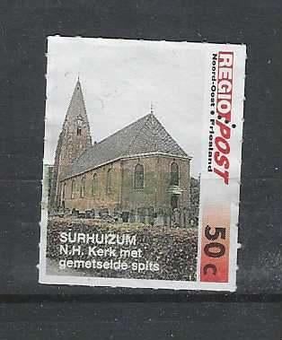 1993 regiopost stadspost NH Kerk Surhuizum - 50 ct, Ophalen of Verzenden, Na 1940, Gestempeld