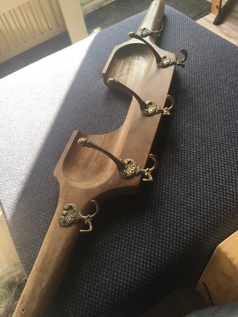 antieke melk juk, verandert naar kapstok 3 haken, Gebruikt, Minder dan 100 cm, Hout, Ophalen