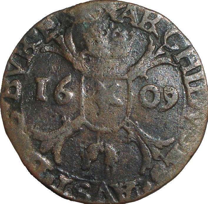 Spaanse Nederlanden - Maastricht liard 1609 (schaars), Postzegels en Munten, Munten | Nederland, Ophalen of Verzenden, Vóór koninkrijk