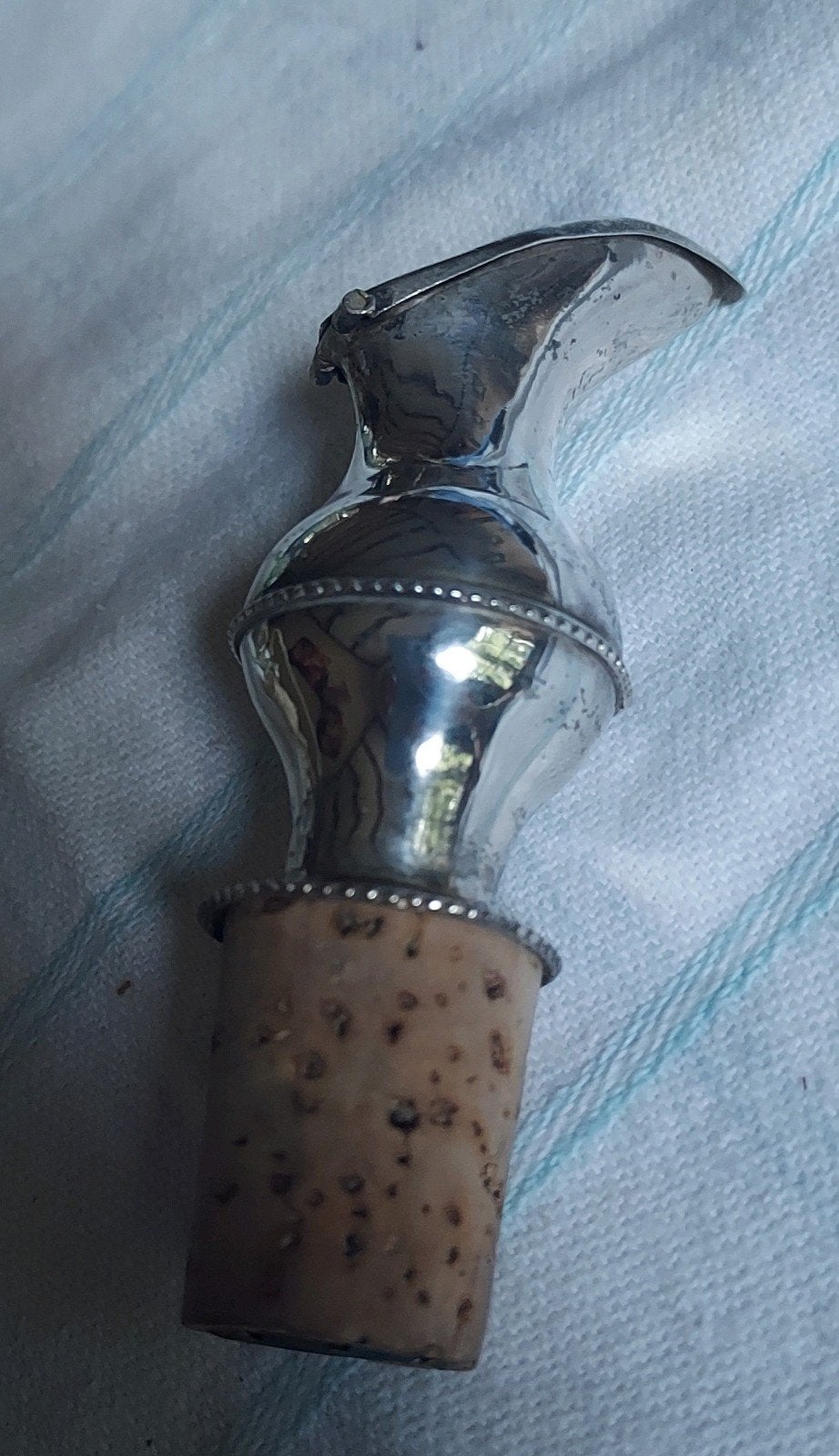 Zilveren Schenkkurk / Wijnschenker (Nederlands, Antiek en Kunst, Ophalen of Verzenden, Zilver