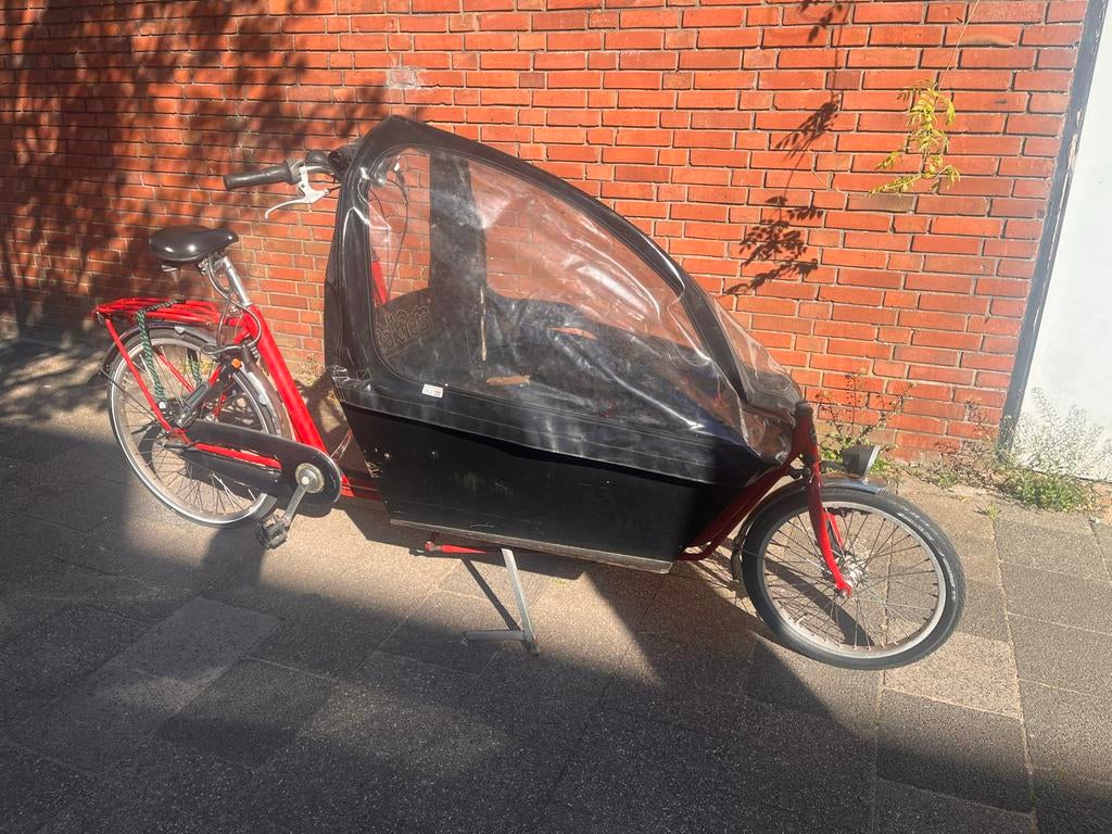 Huif - regenkap bakfiets, Gebruikt, Huif, 2 kinderen, Trommelrem