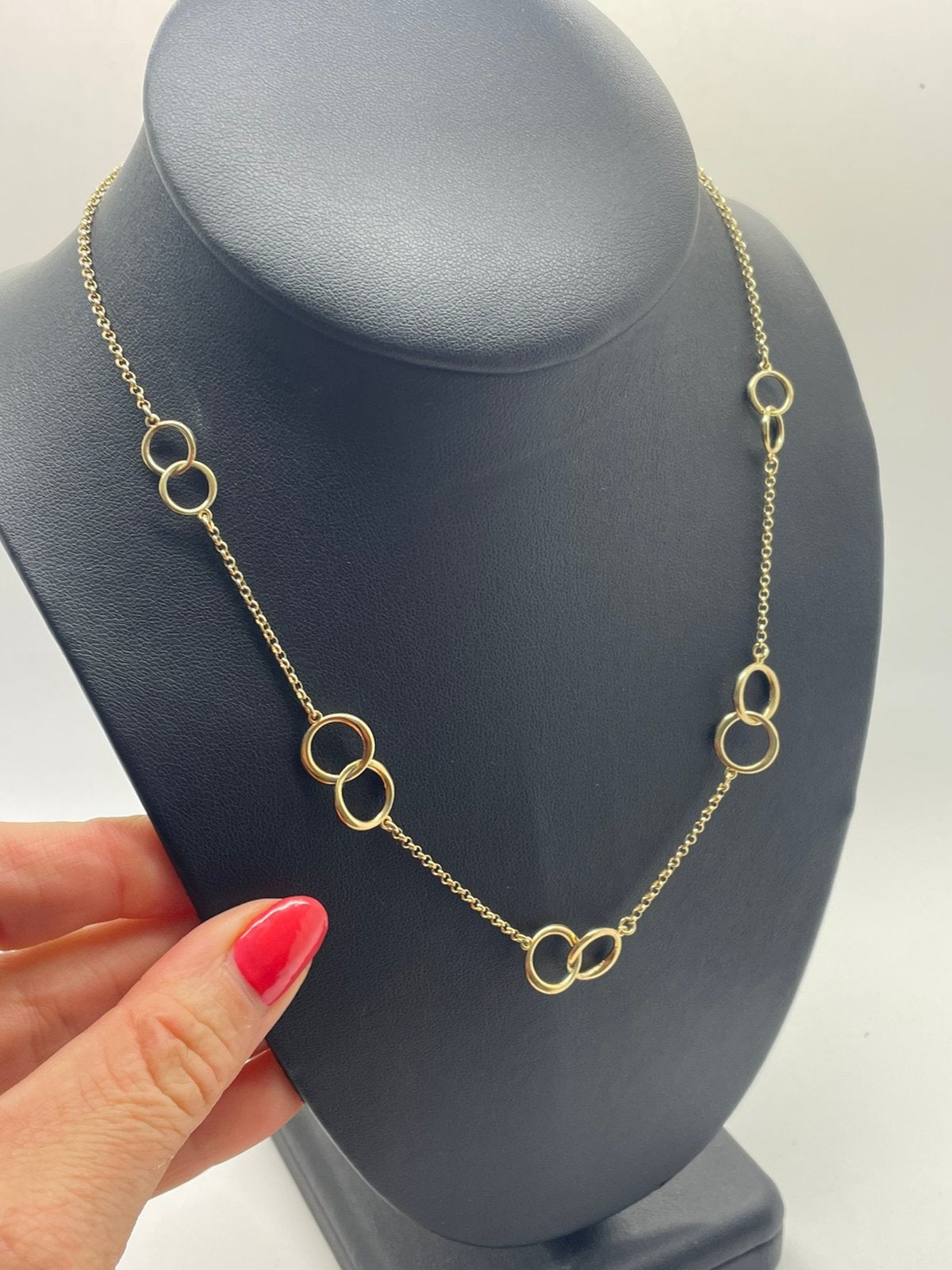 F525 Prachtig zilveren collier goudkleurig, Verstelbaar, Ophalen of Verzenden, X, Goud