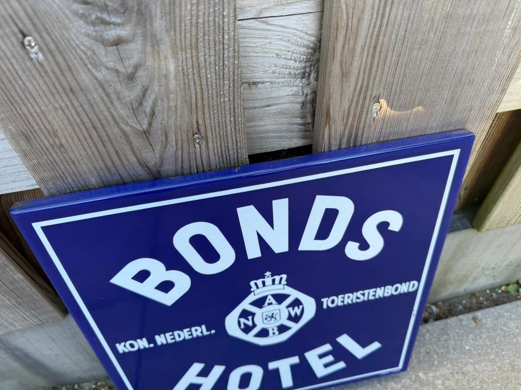 ANWB Bonds Hotel emaille bord, Reclamebord, Gebruikt, I, Ophalen of Verzenden