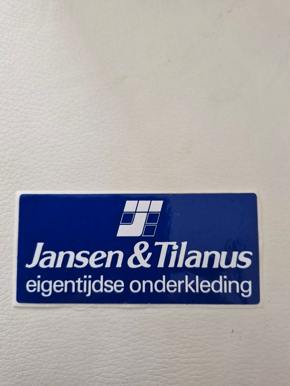 10105 Jansen & Tilanus eigentijdse onderkleding sticker, Ophalen of Verzenden, Gebruikt, Merk