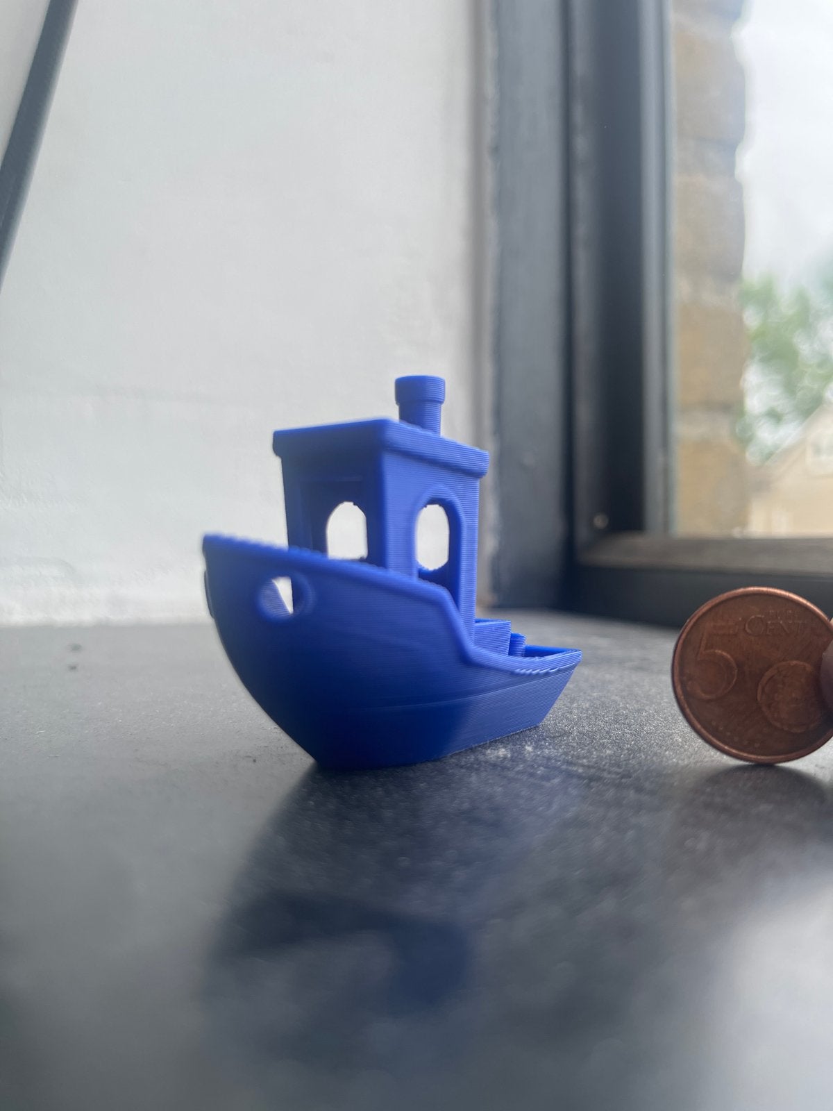 Kleine blauwe 3D-geprinte boot - Decoratie, Ophalen, Zo goed als nieuw