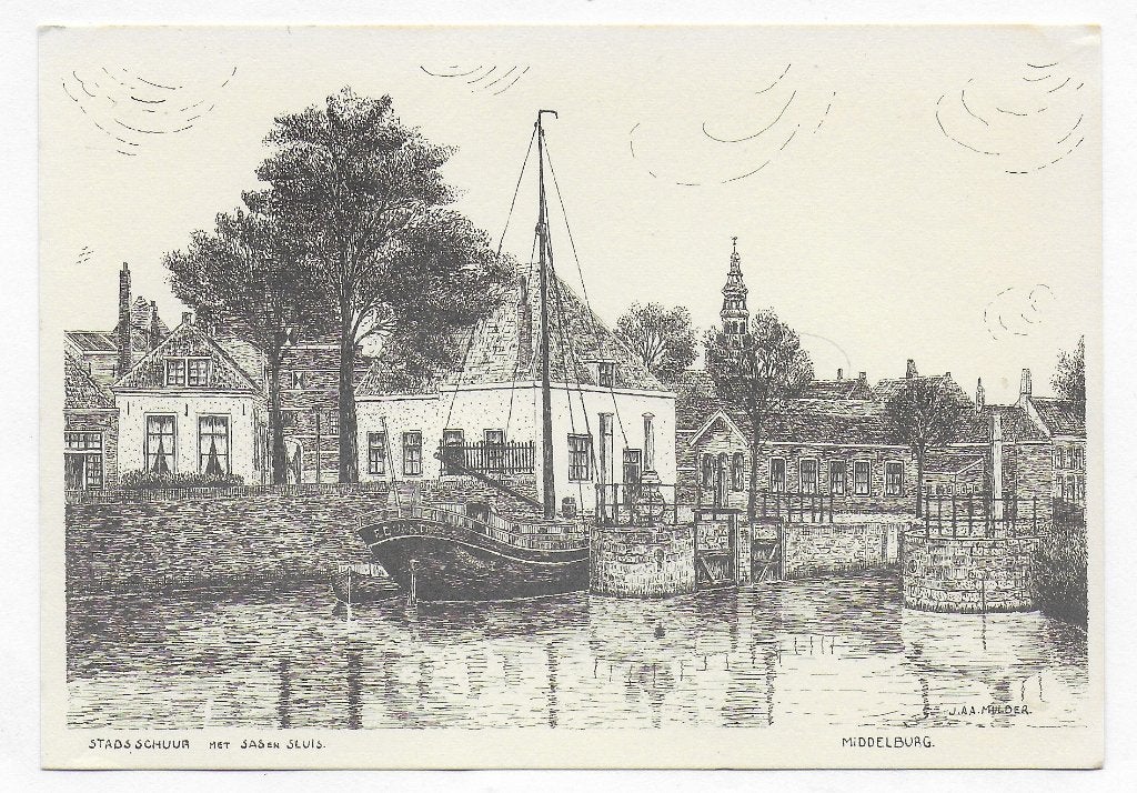 Middelburg Stadsmuur Ongelopen Ansichtkaart ( B4087 ), Ophalen of Verzenden, 1980 tot heden, Gelopen, Zeeland