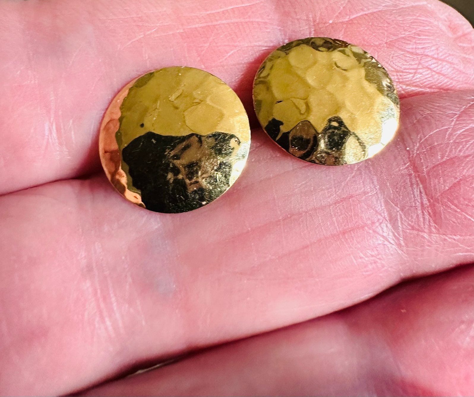 Vintage 14 k oorbellen oorknoppen Art Deco style 80s90s, Sieraden, Tassen en Uiterlijk, Ophalen of Verzenden, Goud, Oorbellen