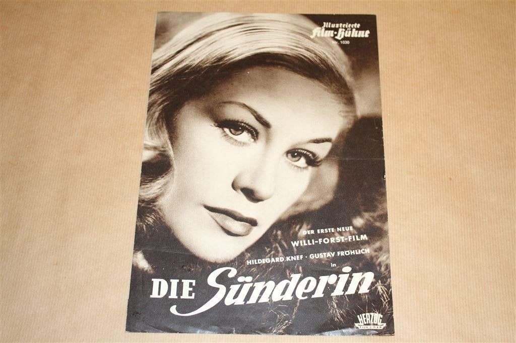 Illustrierte Film-Bühne - Die Sünderin - Hildegard Knef - 19, Ophalen of Verzenden, Zo goed als nieuw, Film- of Tv-bewerking