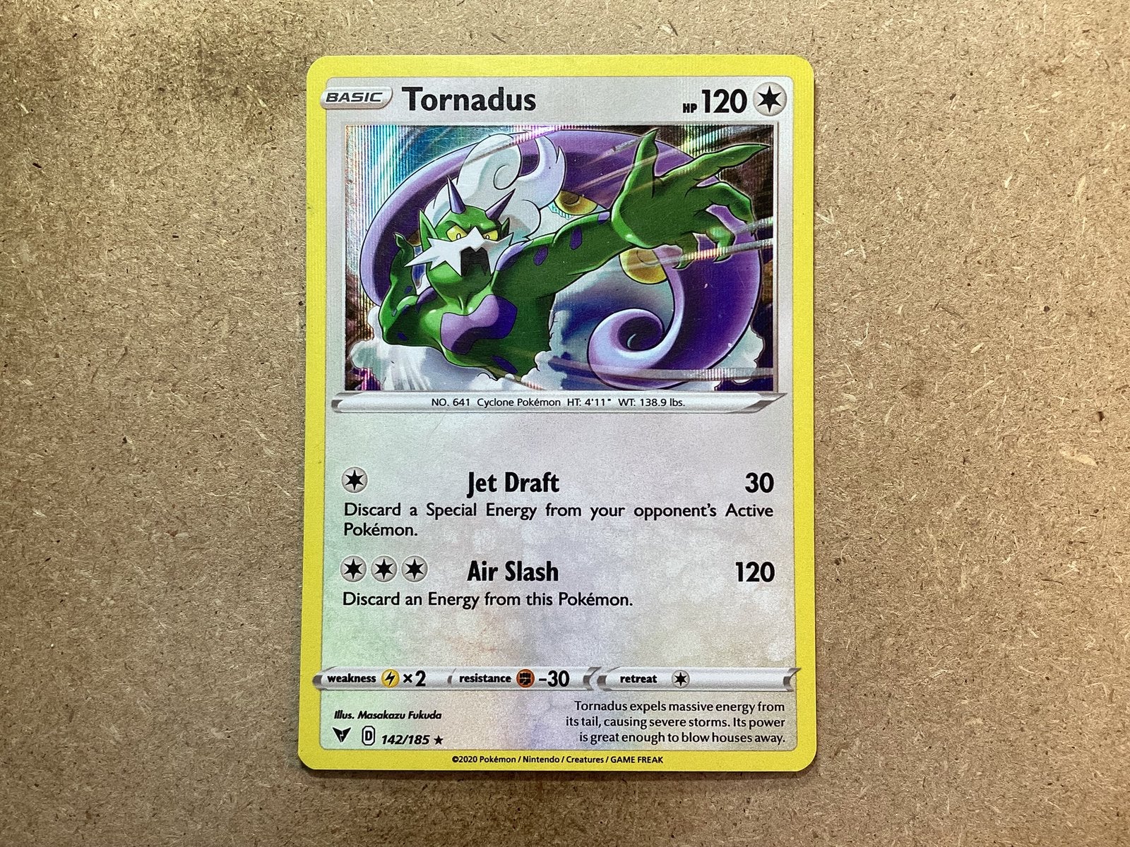 1x Tornadus [VIV 142/185] (Excellent, Holo), Ophalen of Verzenden, Zo goed als nieuw, Losse kaart, Foil
