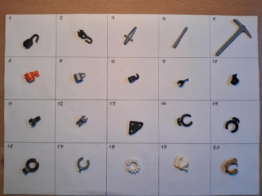 H Playmobil losse onderdelen klem mes dolk beker kraag clip., Ophalen of Verzenden, Gebruikt