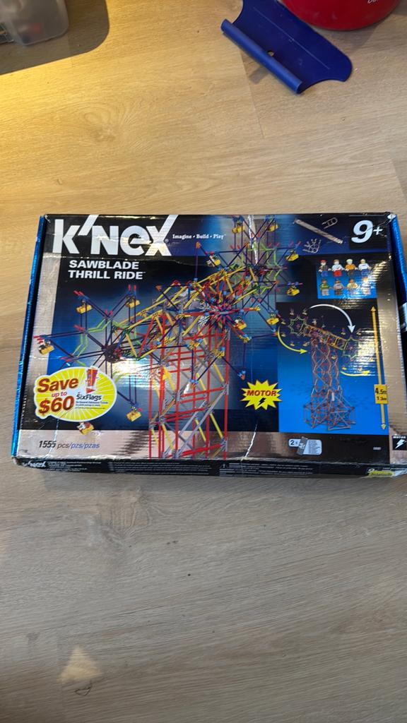 Knex sawblade thrill ride 1555 pcs en motor, Ophalen of Verzenden, Gebruikt, K'nex