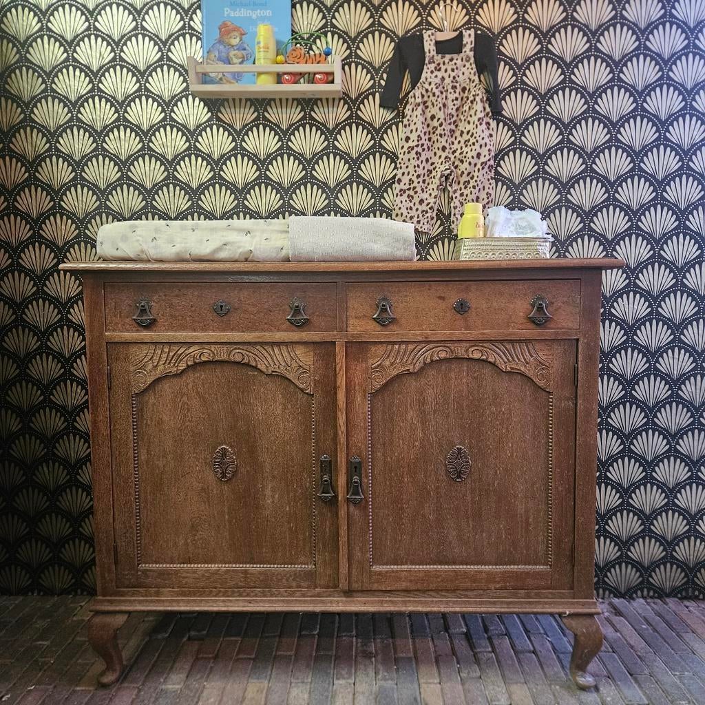 Mooie eikenhouten commode/dressoir, Ophalen, Zo goed als nieuw, Minder dan 50 cm, 105 cm of meer