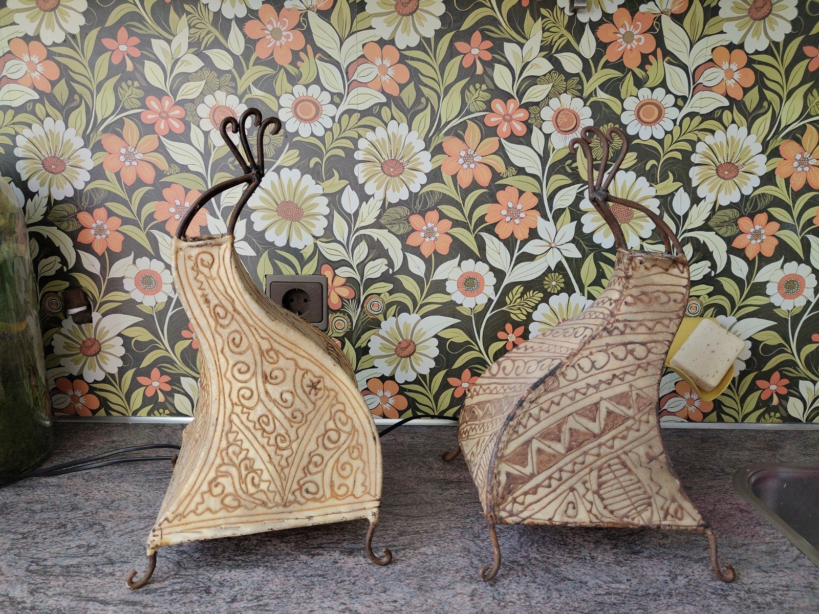 Set van 2 Marokkaanse tafellampen - Sfeervolle verlichting, Bohemian, Overige merken, Gebruikt, Beige