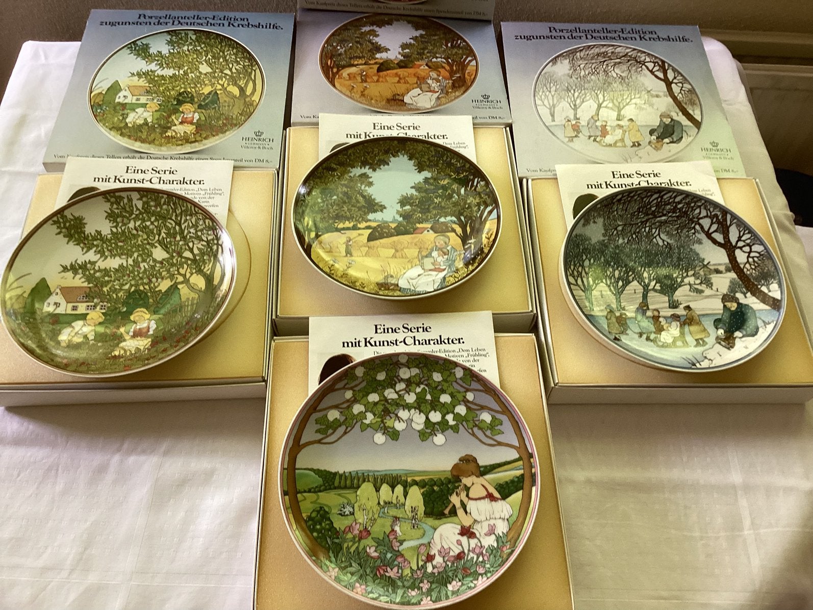 4x Wandborden ‘Villeroy & Boch’ De vier jaargetijden. 1970., Antiek en Kunst, Ophalen of Verzenden