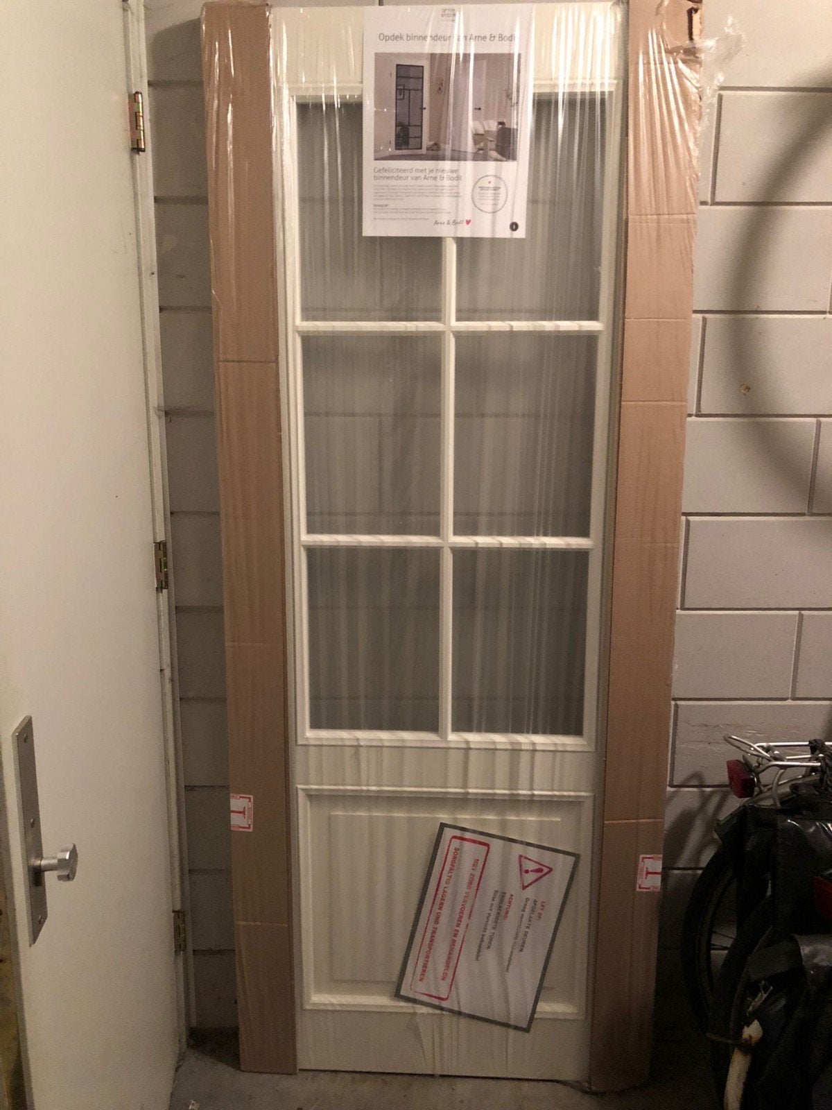 Nieuwe deur wit ABT113 met 6 raamojes, Ophalen, 80 tot 100 cm, Binnendeur, Nieuw