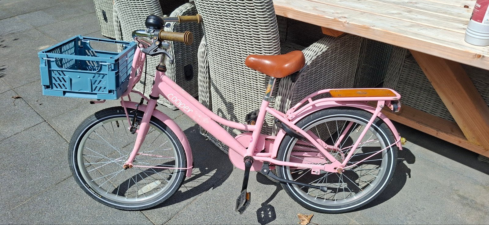 Roze 20 inch meisjesfiets met mandje, Ophalen, Terugtraprem, Gebruikt, Cooper