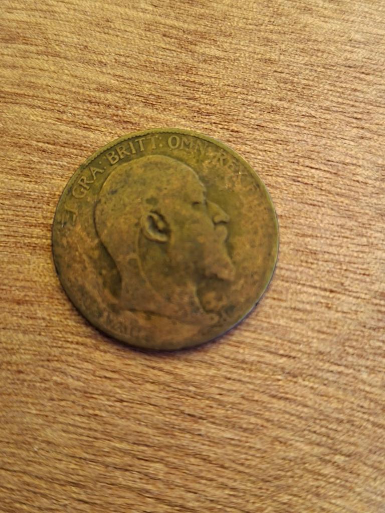 Britse Penny uit 1904 - Edward VII, Postzegels en Munten, Ophalen of Verzenden, Gestempeld