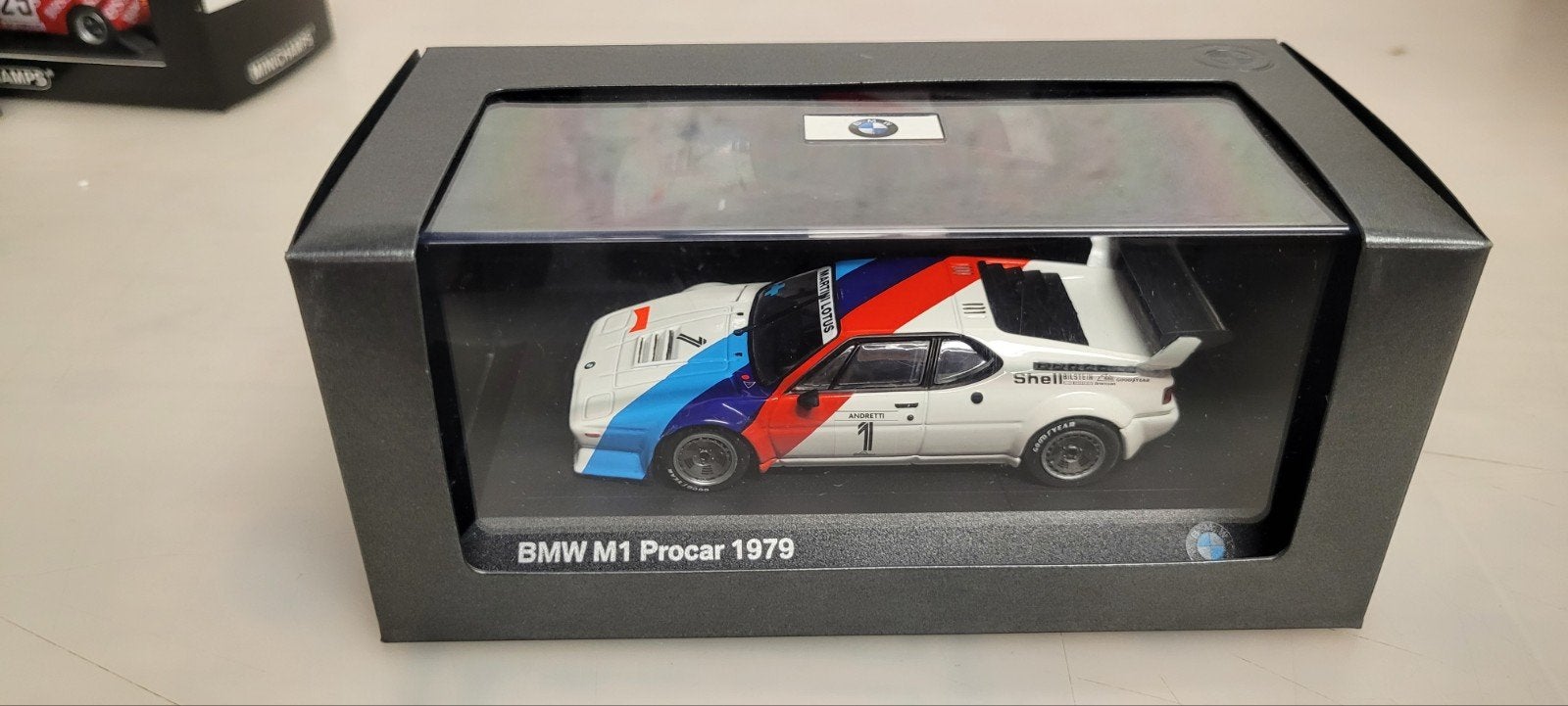 Minichamps BMW M1 Procar 1979 M.Andretti, Ophalen of Verzenden, Zo goed als nieuw, Auto, MiniChamps
