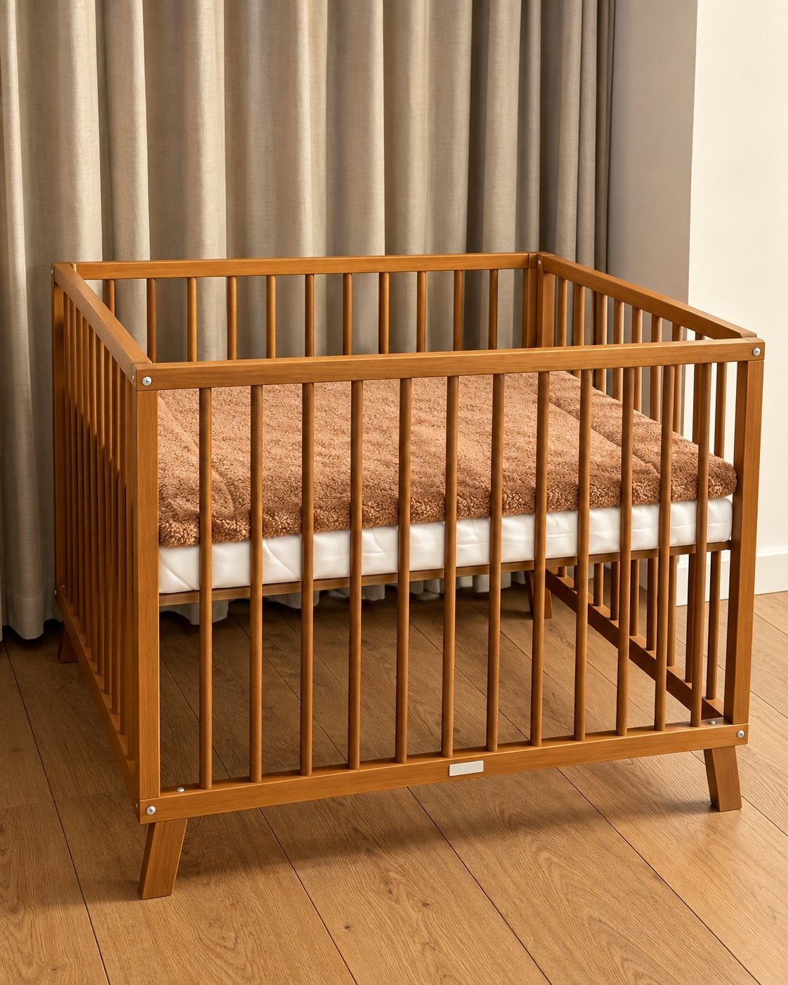 Bopita Box Silke Rose Wood + luxe matras 95x75 cm, Kinderen en Baby's, Ophalen, Zo goed als nieuw, Rechthoekig