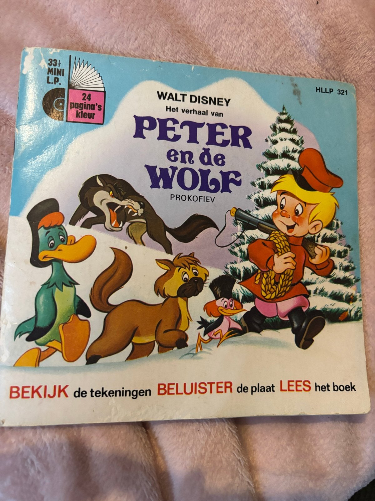 Walt Disney - Peter en de Wolf (Prokofiev) - Mini LP, LP, Gebruikt, 7 inch, Ophalen of Verzenden
