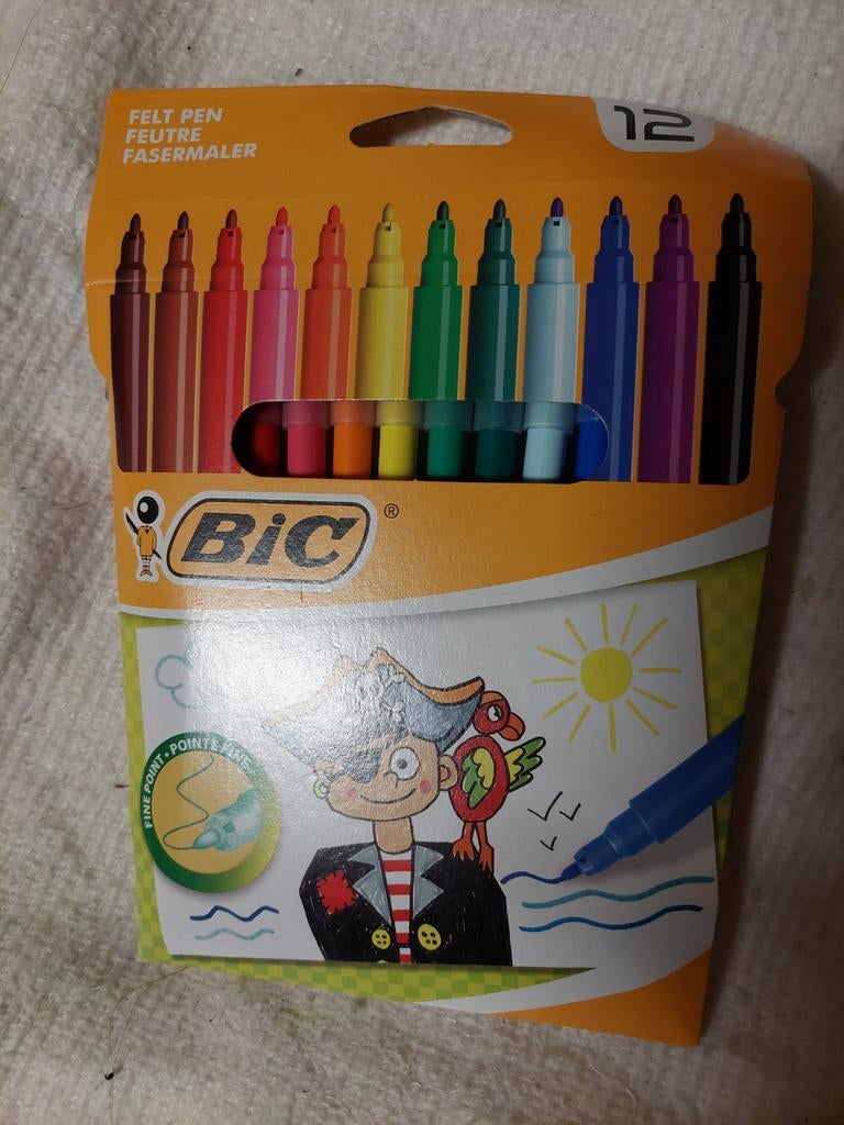 Nieuwe BIC viltstiften - 12 kleuren, Ophalen of Verzenden, Nieuw, Knutselen
