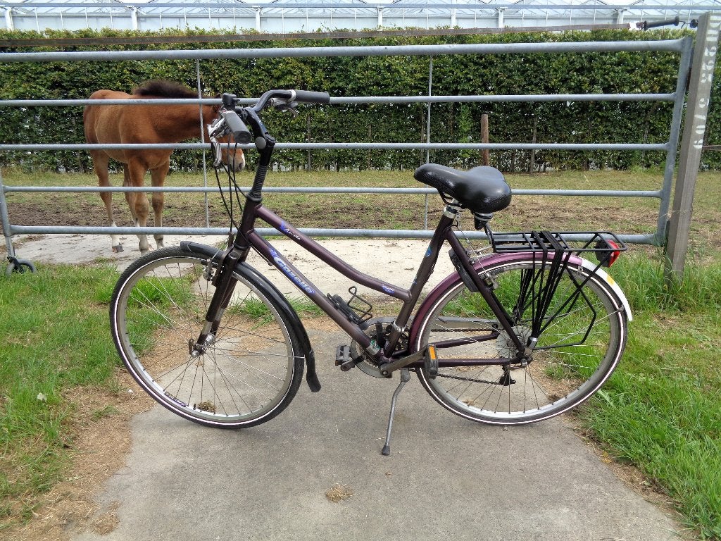 Gazelle Aristo dames stadsfiets -8 versn./57 frame /28 inch-, Ophalen, Gebruikt, Velgrem, Versnellingen
