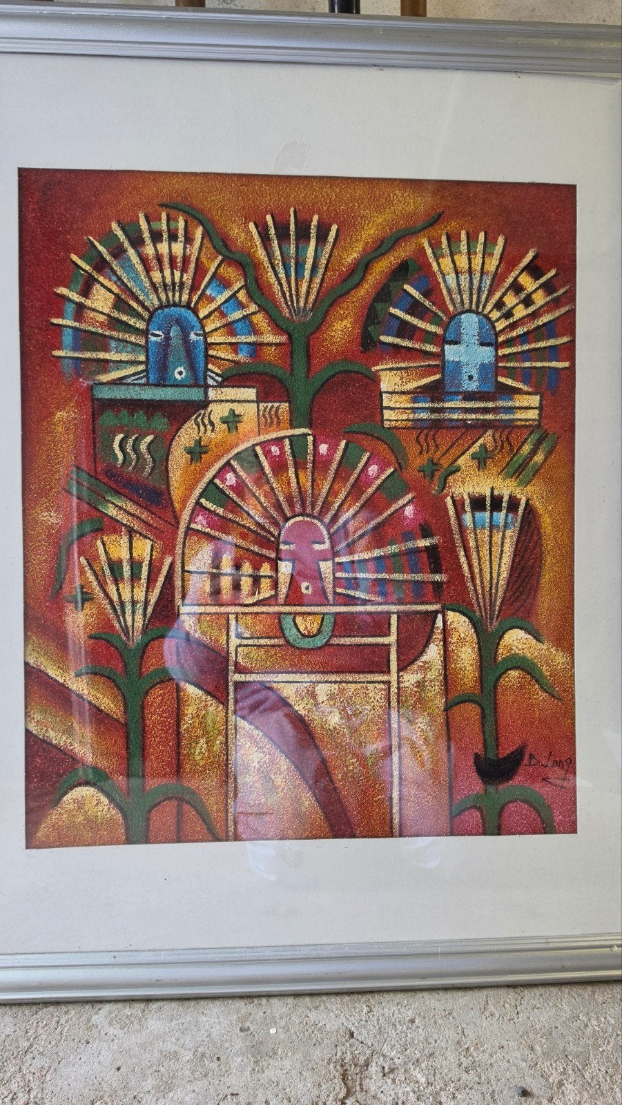Abstract schilderij van B. Long, Antiek en Kunst, Ophalen