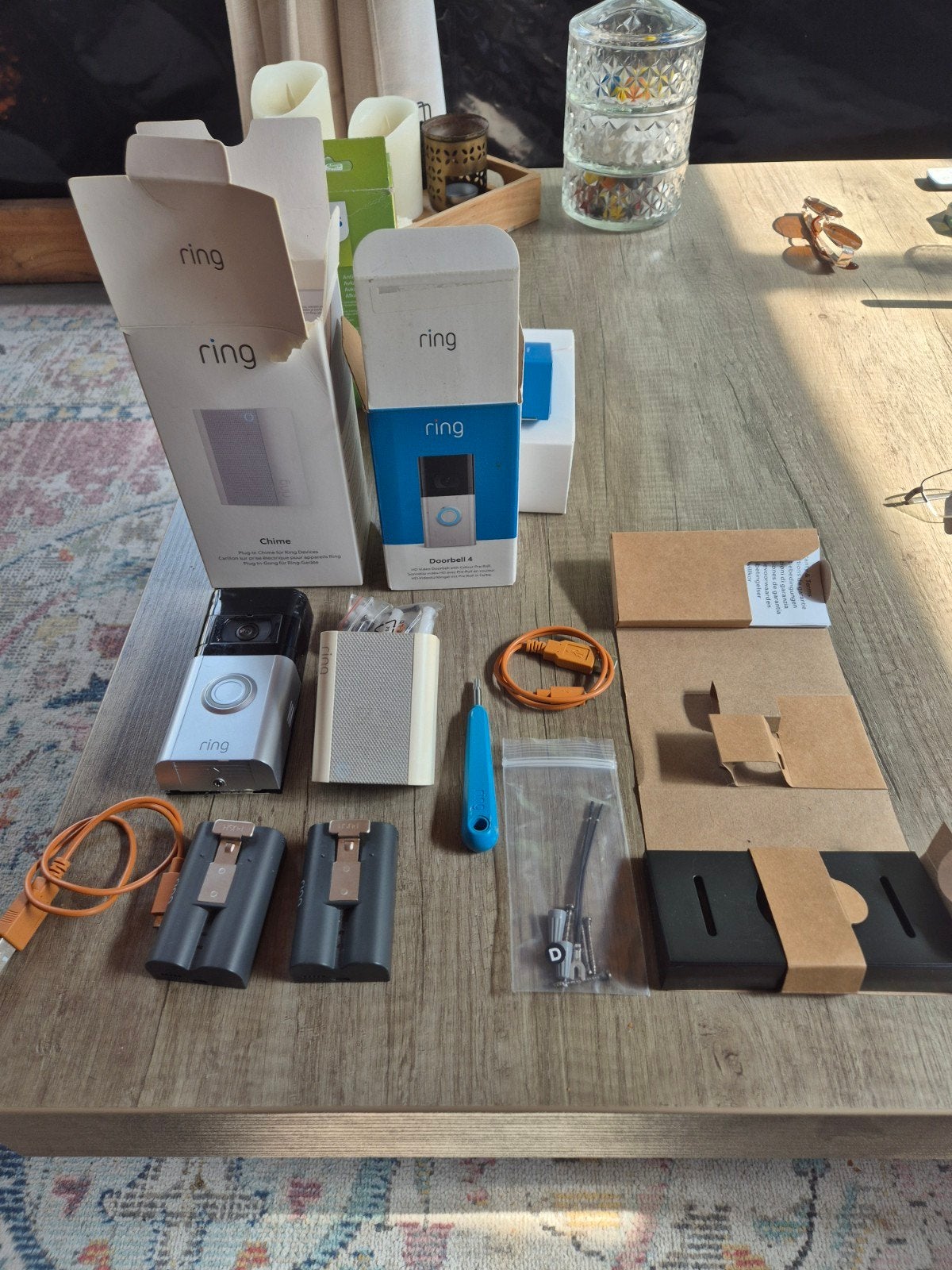 Ring Video Deurbel 4 + Chime + 2 Batterijen, Ophalen of Verzenden, Gebruikt, Buitencamera