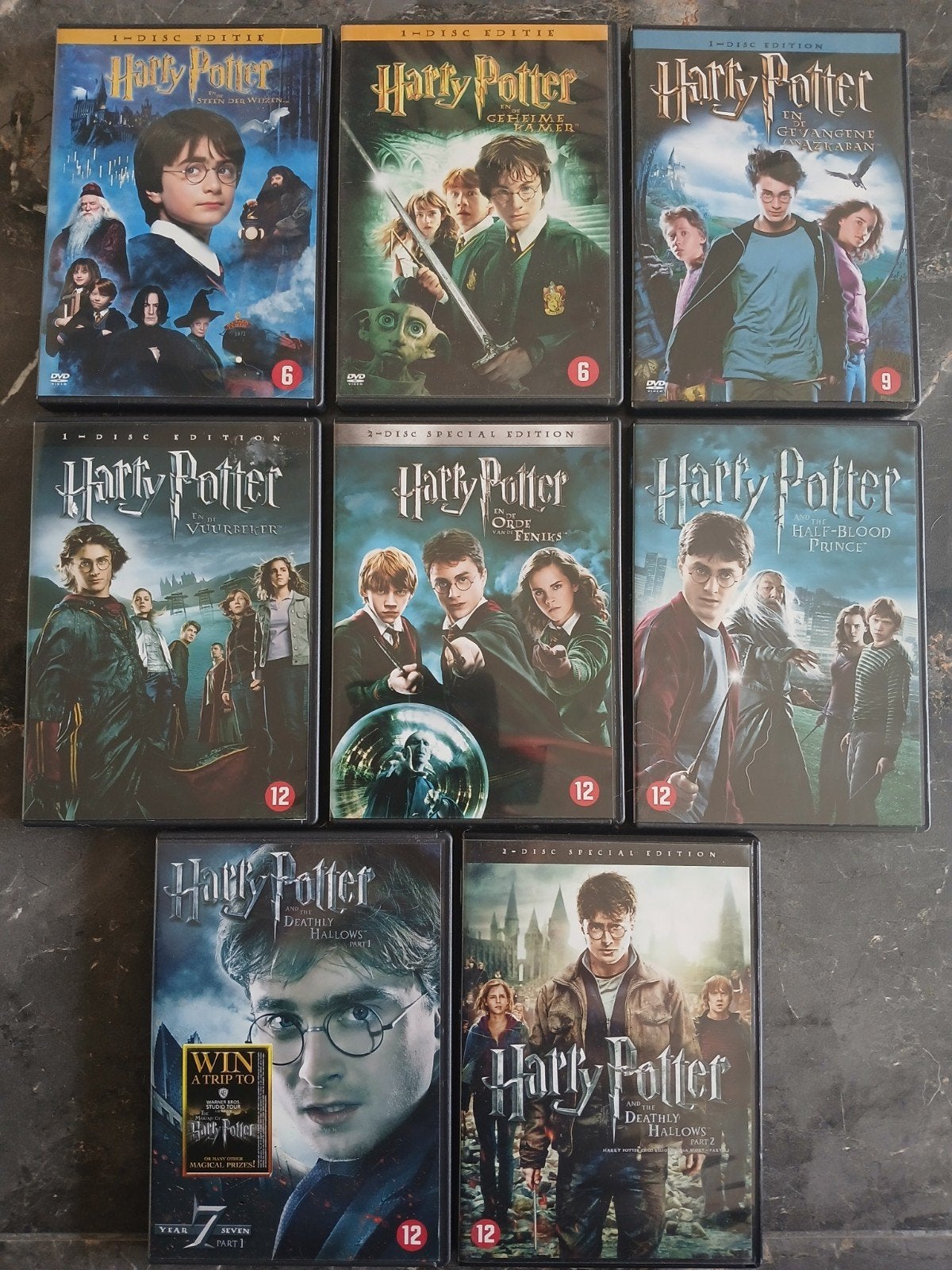 harry potter dvds ( delen 1-2-3-4-5-6-7-8 ), Vanaf 12 jaar, Ophalen of Verzenden, Zo goed als nieuw