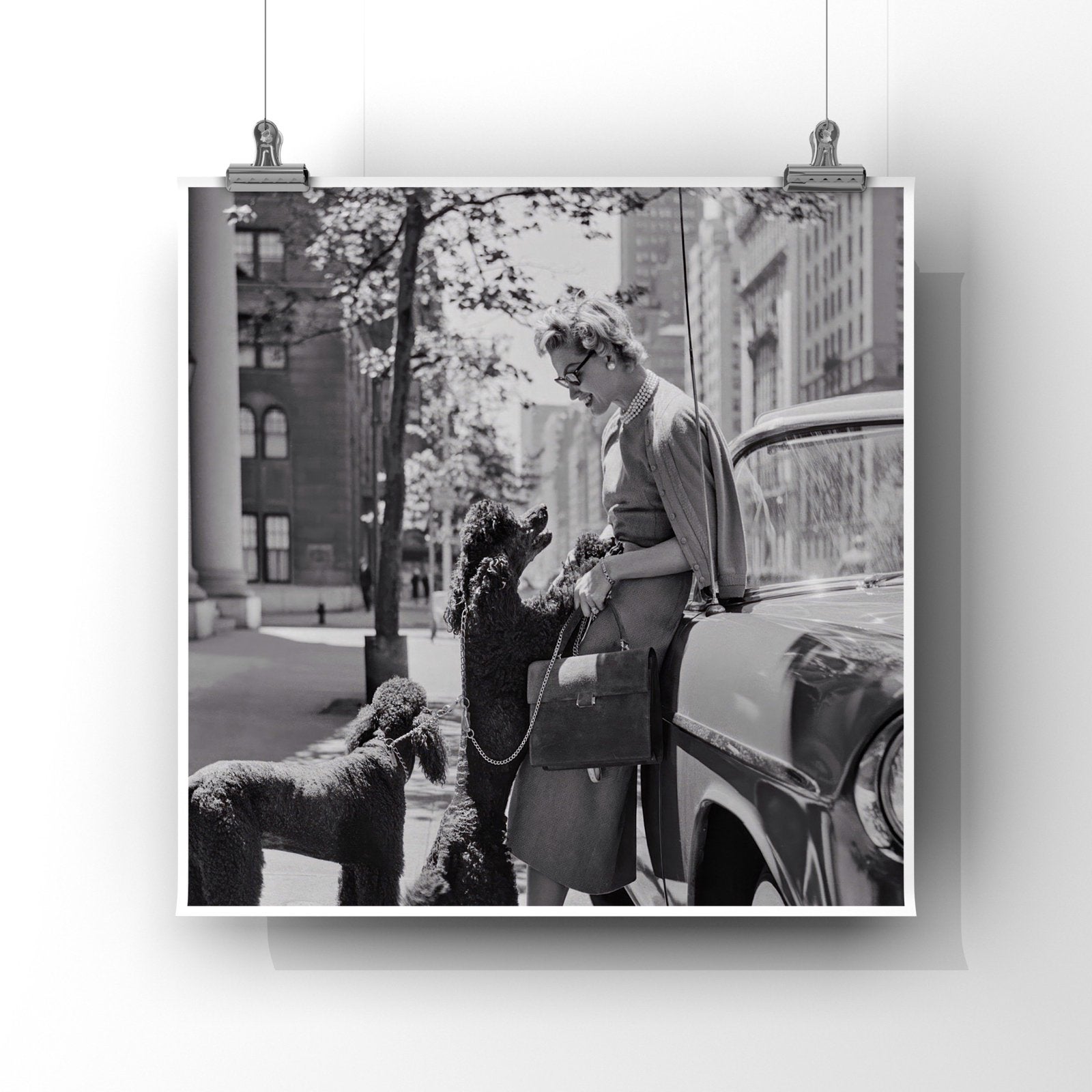 Slim Aarons — Inga Lindgren & Poodles, New York, 1956 bnw, Foto, Ophalen of Verzenden, Zo goed als nieuw, 1940 tot 1960
