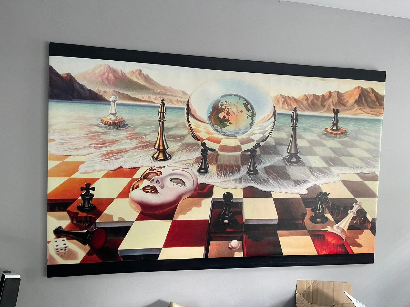 Replica Salvador Dali Schilderij, Antiek en Kunst, Print, Portret, Textiel, Ophalen